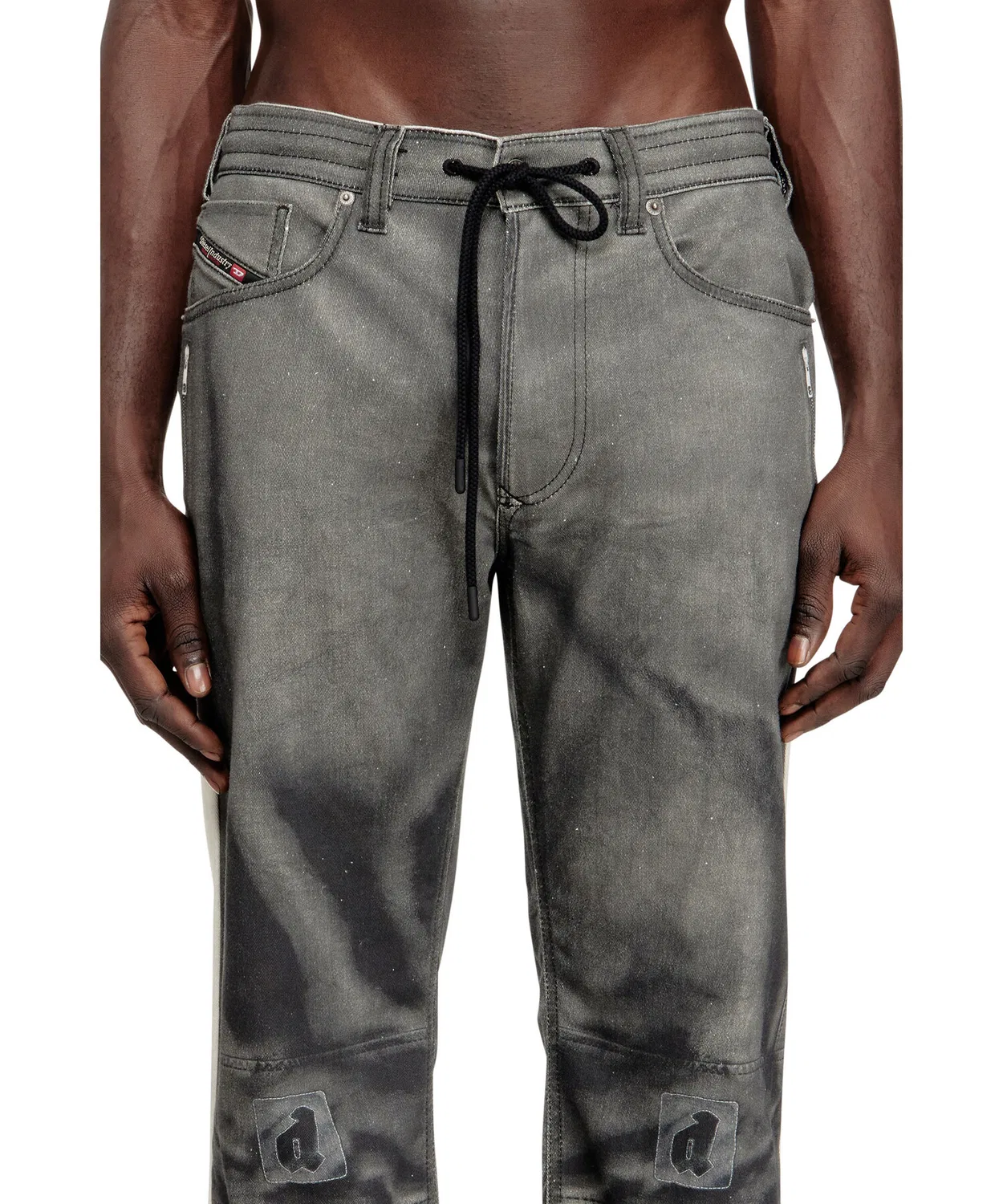 Мужские джинсовые джоггеры с принтом 2080 D-REEL JOGG DIESEL, Black — фото 3
