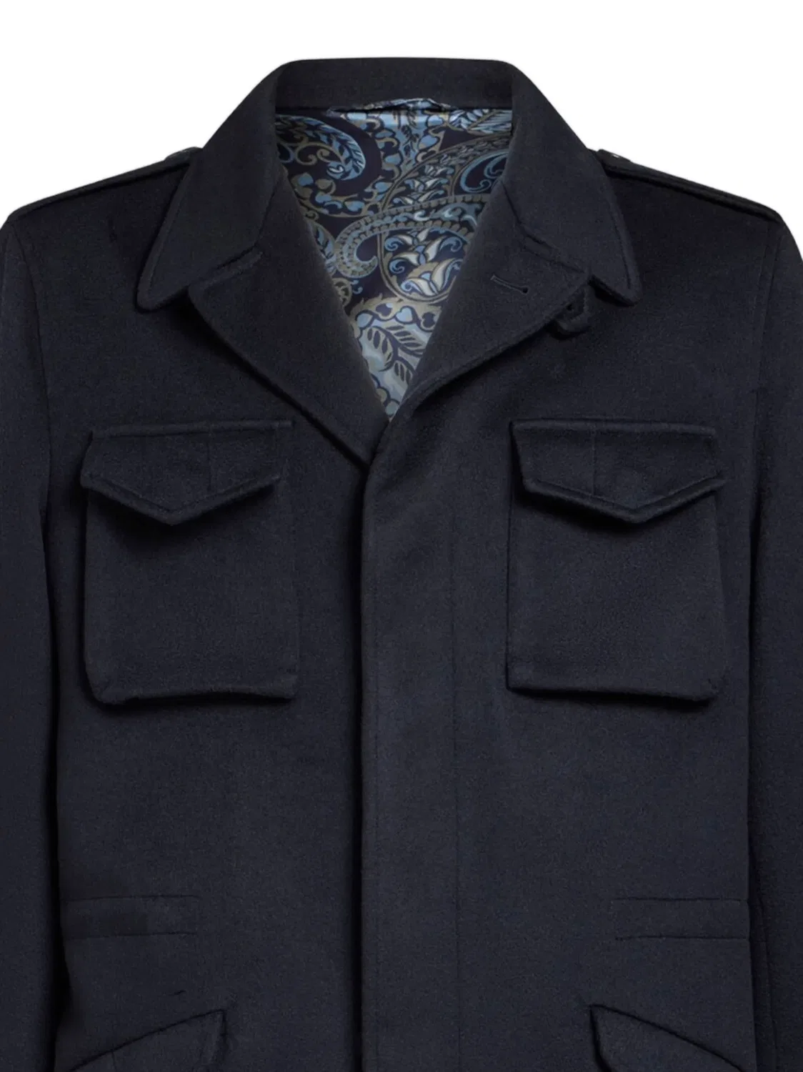 Куртка из кашемира с карманами ETRO, синий — фото 2