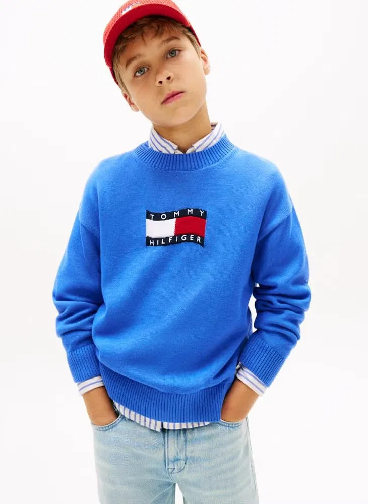 Джемпер с волнистым флагом Tommy Hilfiger, синий