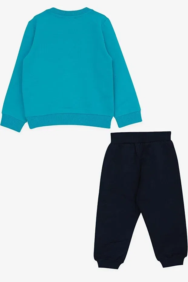 Детский спортивный комплект для мальчиков с вышивкой динозавра Breeze, Turquoise — фото 2