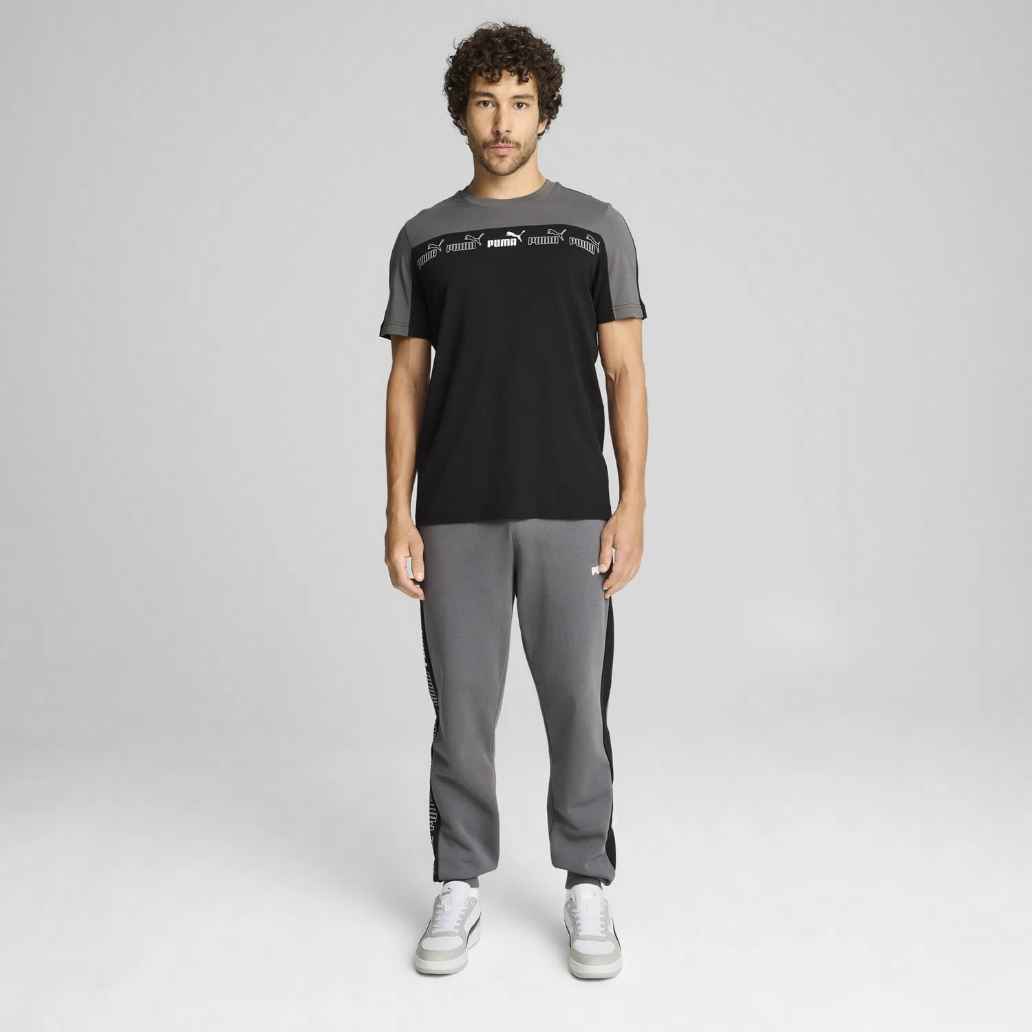 Детская хлопковая футболка с вышитым логотипом PUMA, Cool Dark Gray — фото 2
