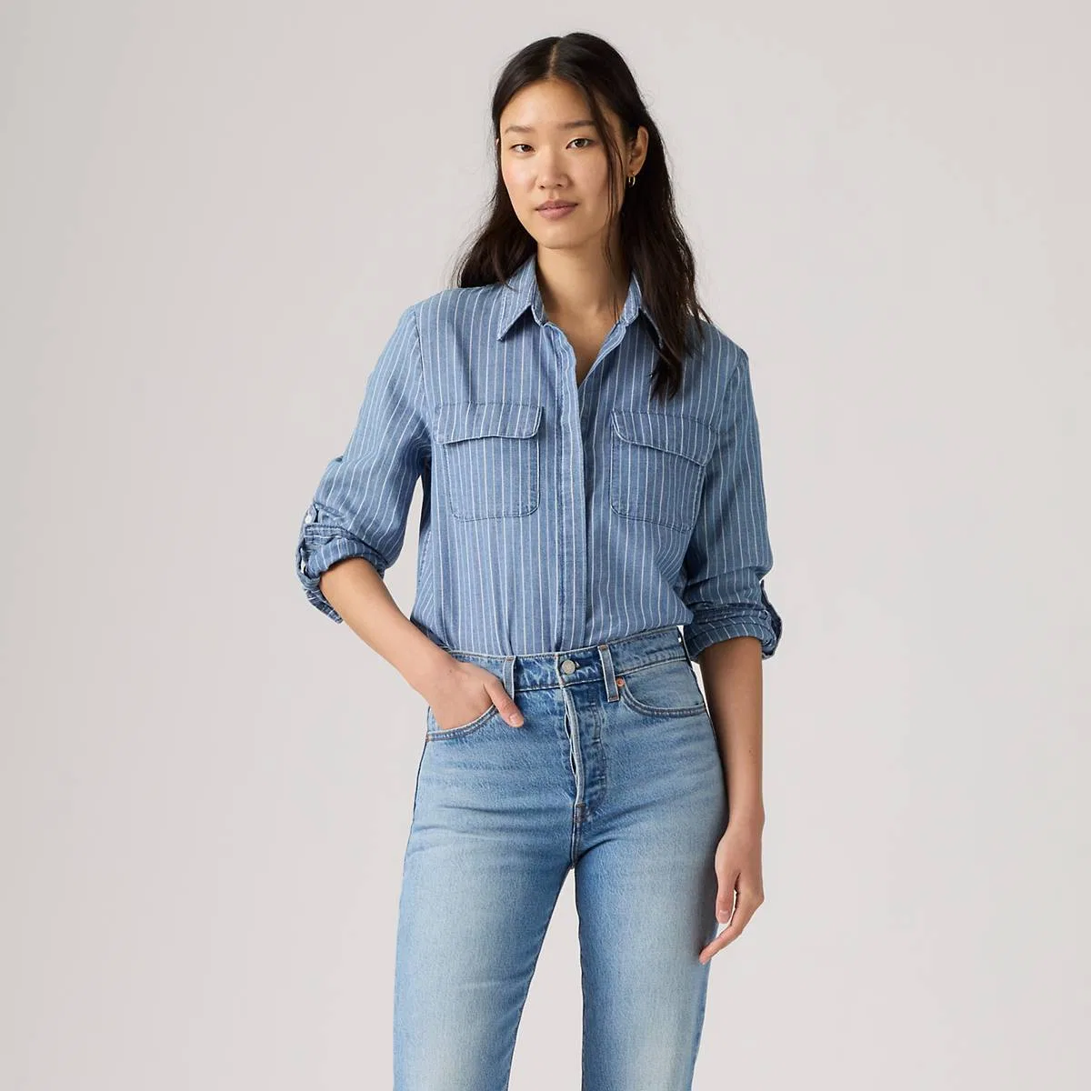 Рубашка на пуговицах Elane в стиле рабочей одежды Levi's, Get In Line - Medium Wash — фото 3