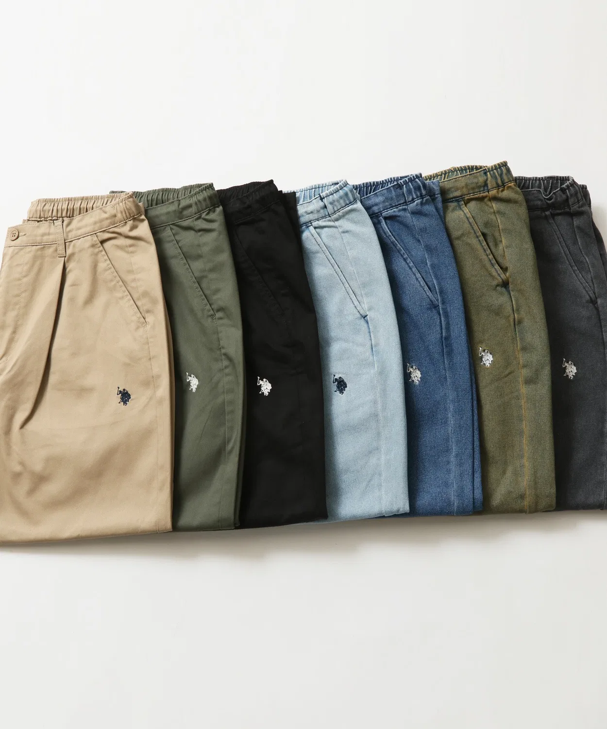 Мужские широкие брюки-баллон с принтом U.S. POLO ASSN., Khaki — фото 2