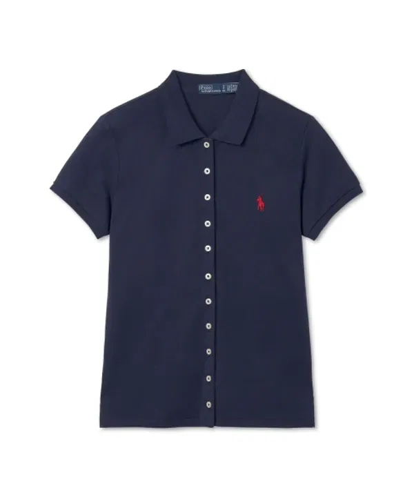 Поло с коротким рукавом из сетки, Polo Ralph Lauren, темно-синий
