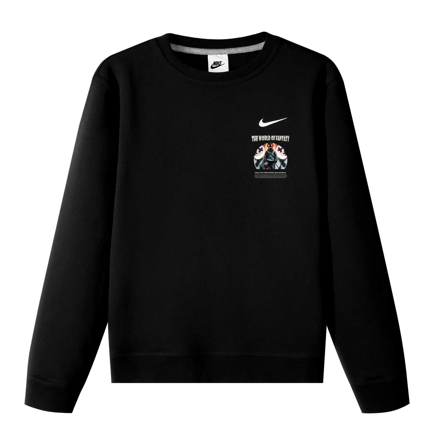 

Nike Толстовка унисекс, черные, с круглым вырезом, средней толщины, стандартного размера