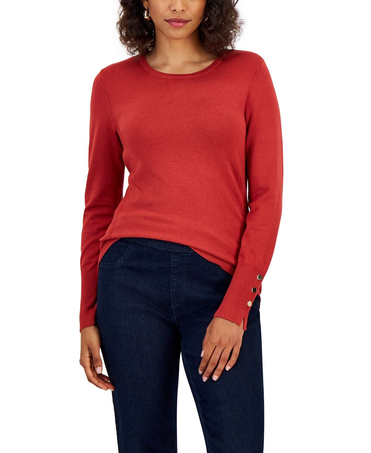 

Свитер с рукавами на пуговицах JM Collection