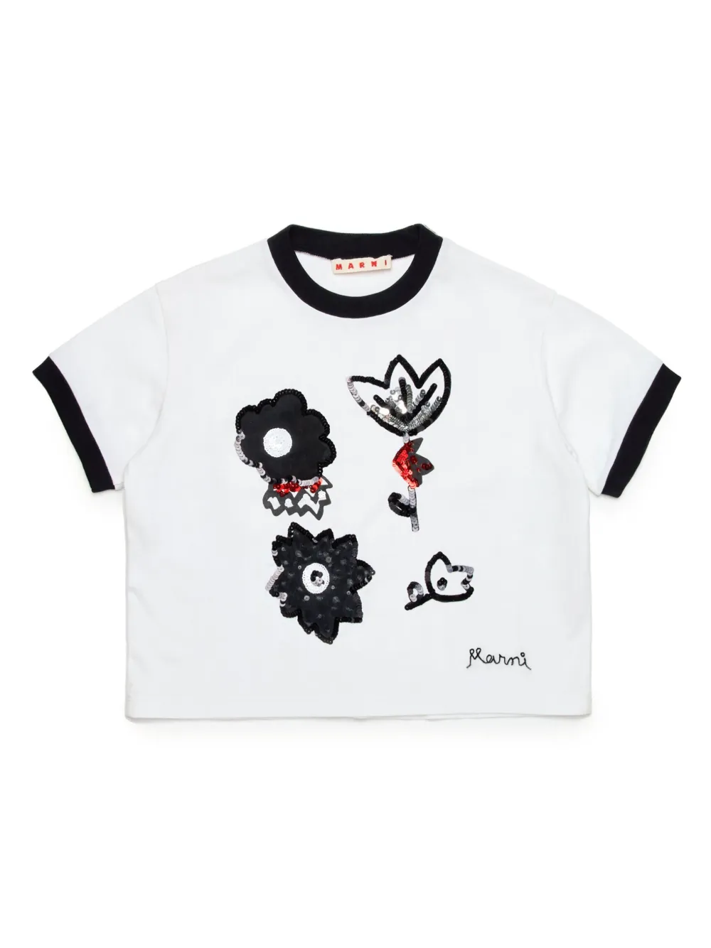 

Футболка с пайетками Marni Kids, белый