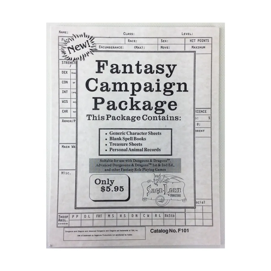 

Пакет фэнтезийной кампании, Fantasy Supplements (Sage Lore Productions)