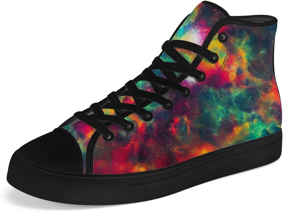 

Кеды Chebing Galaxy на высокой подошве из ткани, высокие кроссовки на шнуровке, повседневная обувь, подарок для мужчин и женщин, красный/зеленый