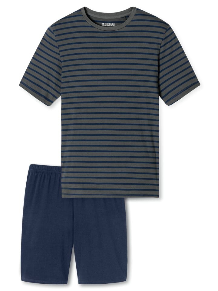 

Пижама Schiesser kurz Casual Essentials, цвет anthrazit, blau