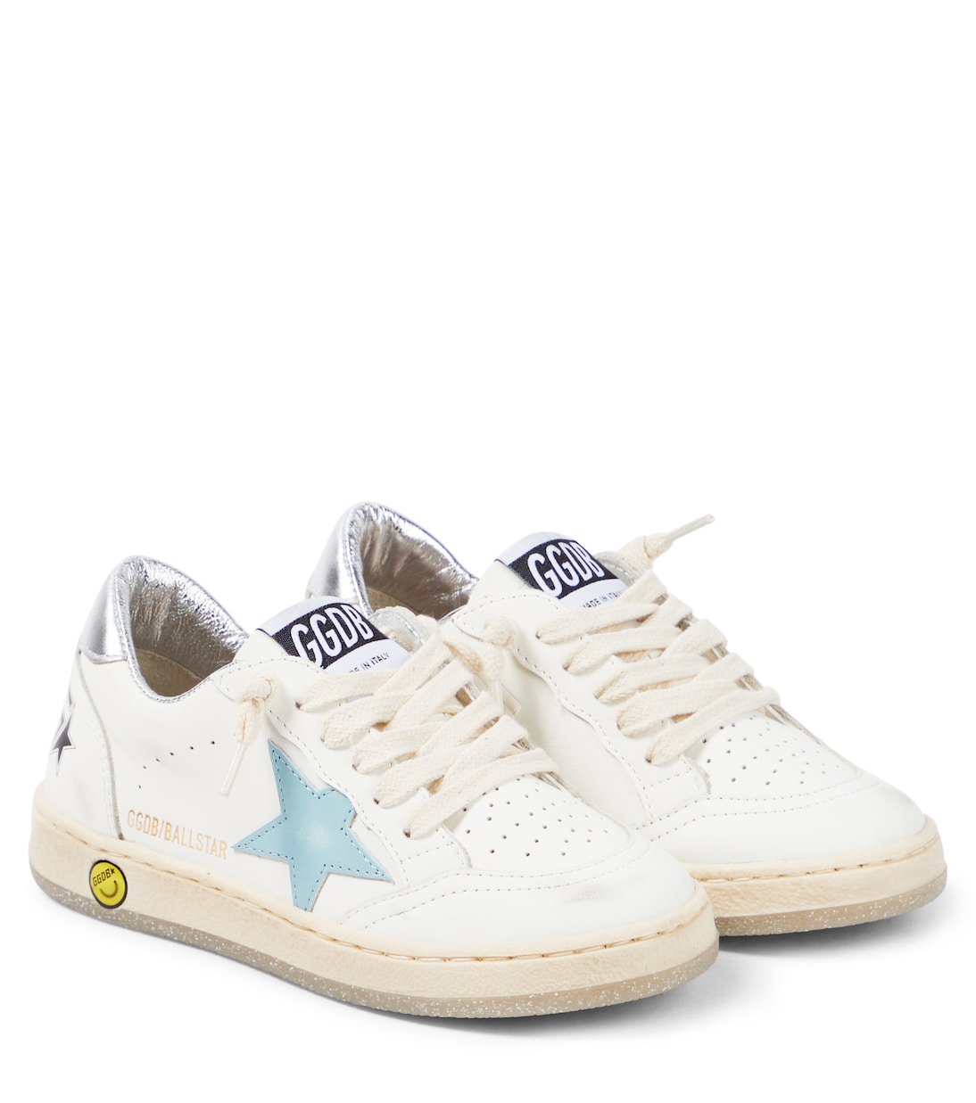 

Кожаные кроссовки Ball Star Golden Goose Kids, White/Pink/Light Blue
