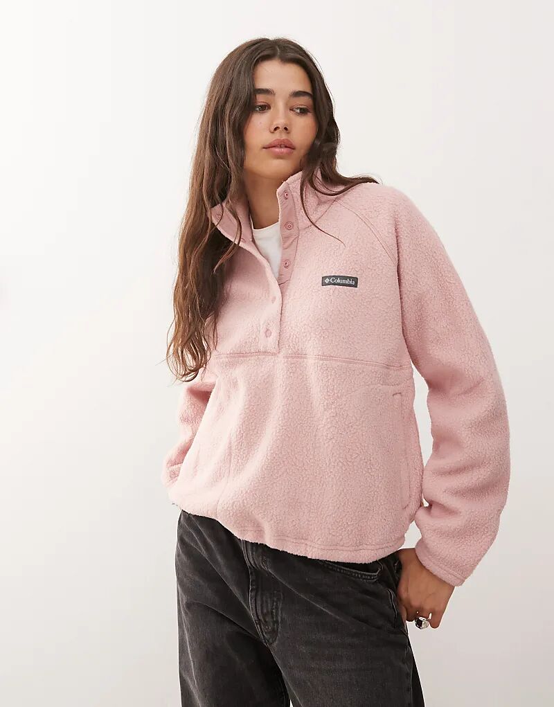 

Флисовая кофта Columbia Jasper Ridge с фактурой щебня, розового цвета, полукнопочная