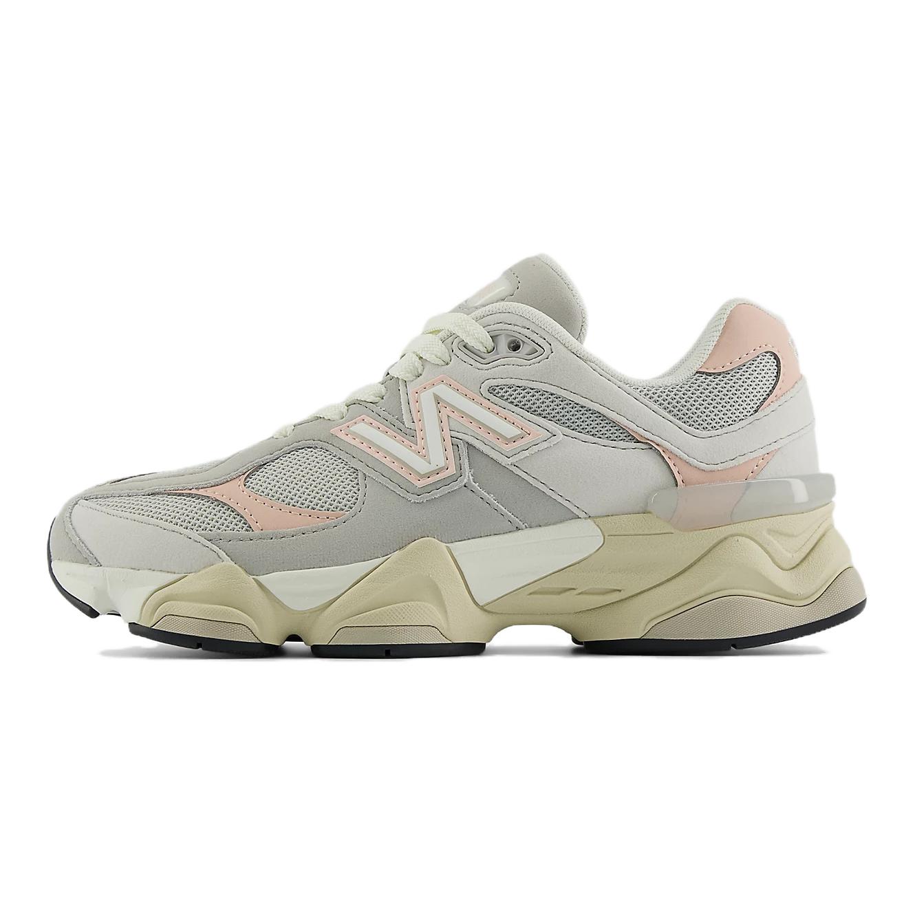 

New Balance 9060 Устойчивые к истиранию амортизаторы Низкие Детские Повседневные Кроссовки Серый Розовый Подростки