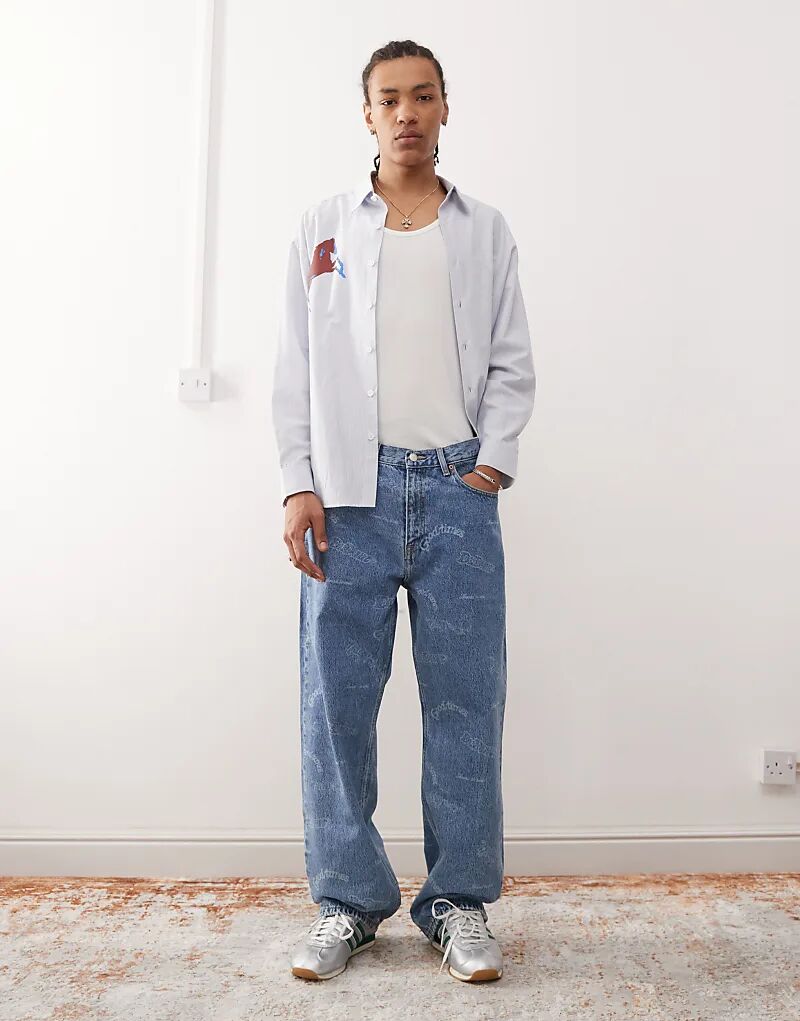 

Джинсы Omar свободного кроя с прямыми штанинами и принтом в стиле ретро Dr Denim