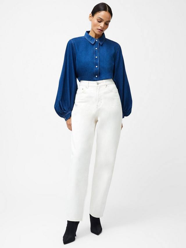 

Zaves Chambray рубашка с рукавами-фонариками French Connection, Chambray Blue