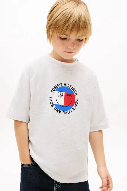 Футболка с логотипом Tommy Hilfiger, серая