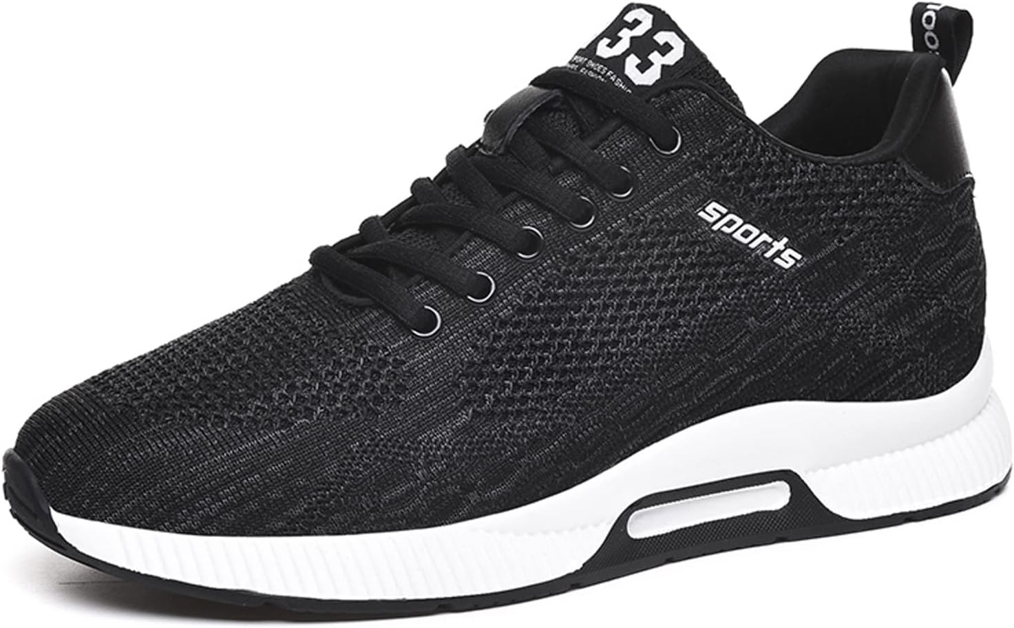 

Мужские кроссовки FLIOZY с лифтом, шнуровкой, спортивные, увеличение роста на 6 см, невидимая подошва, модные, дышащие повседневные обувь, черный