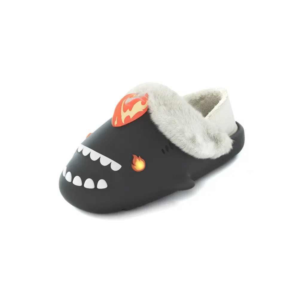 HelloSlippers Акула Зимние Акулики Зимний Огненный Монстр, Закрытые Тапочки на Каблуке Унисекс - Розовые, цвет Pink — фото 3
