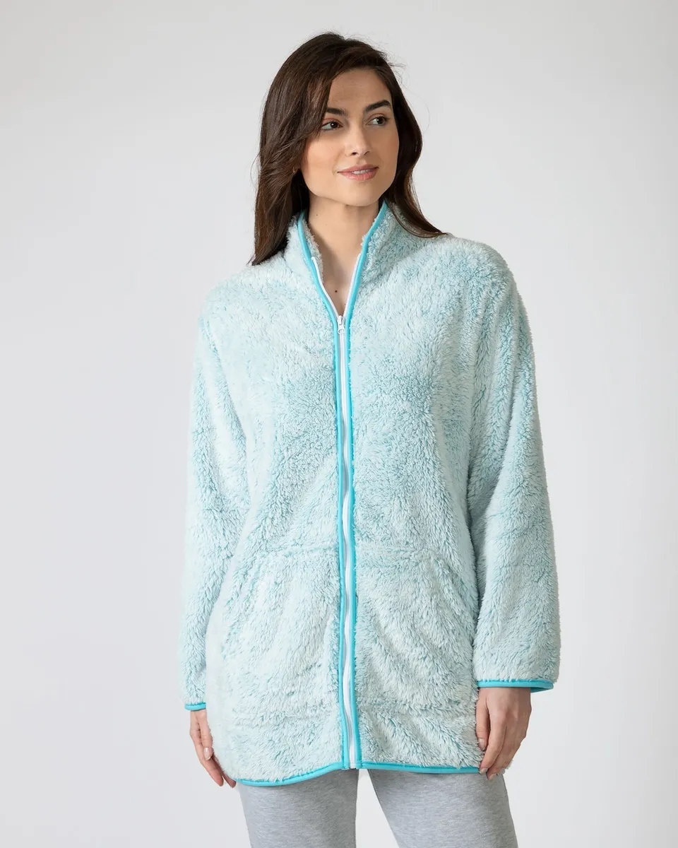 

Женский короткий халат на застежке-молнии Massana, светло-голубой