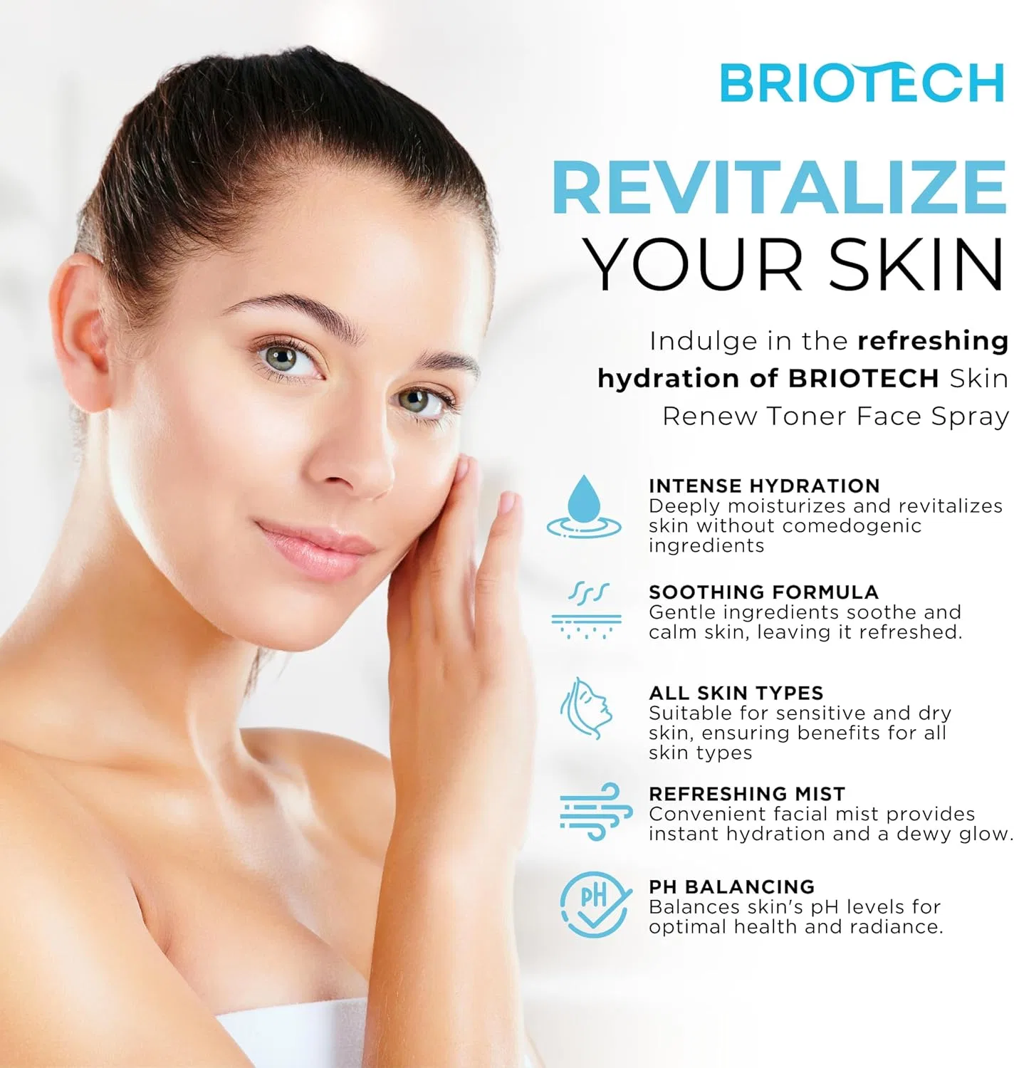 Спрей-тонер для лица «Skin Renew Toner» с хлорноватистой кислотой 100 мл от BRIOTECH Briotech — фото 2