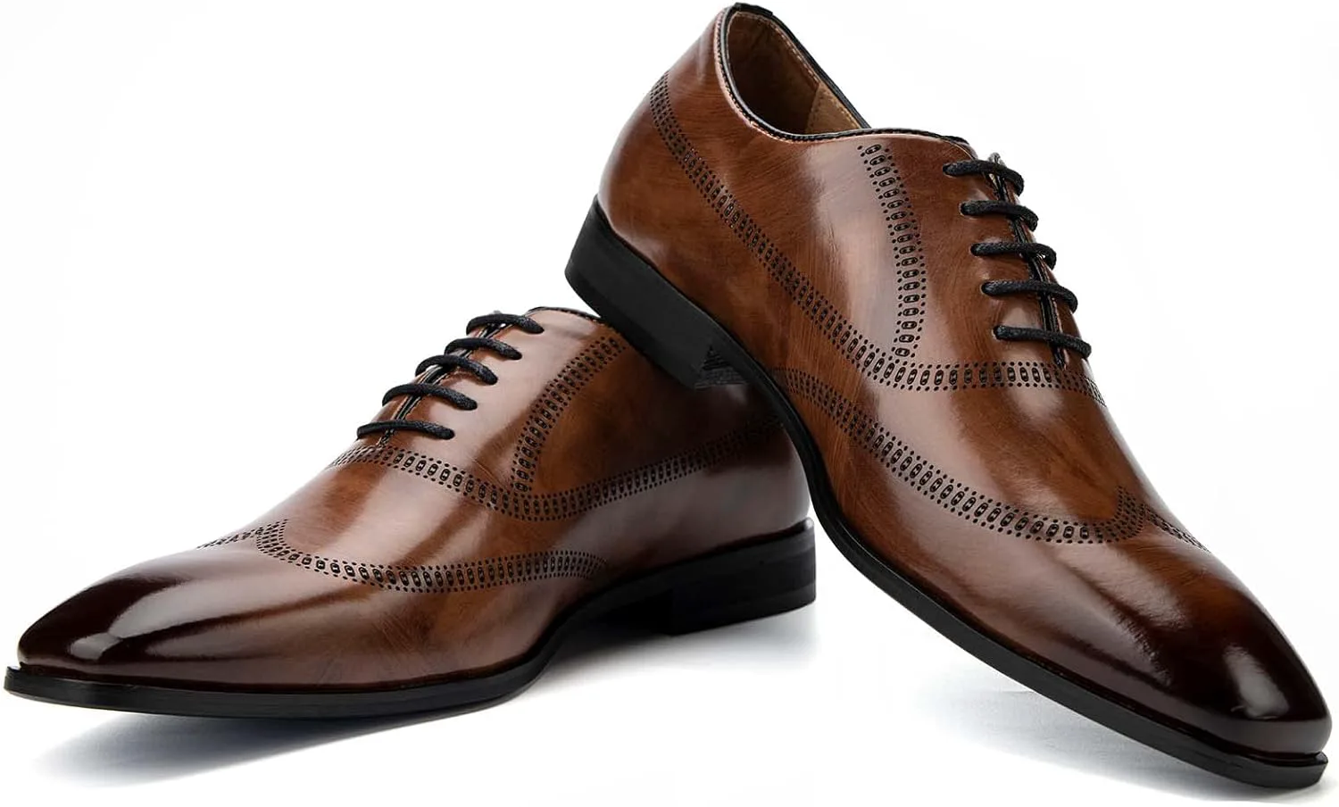 

Мужские оксфорды JITAI Мужские повседневные классические туфли Шнуровка Модные официальные туфли, коричневый