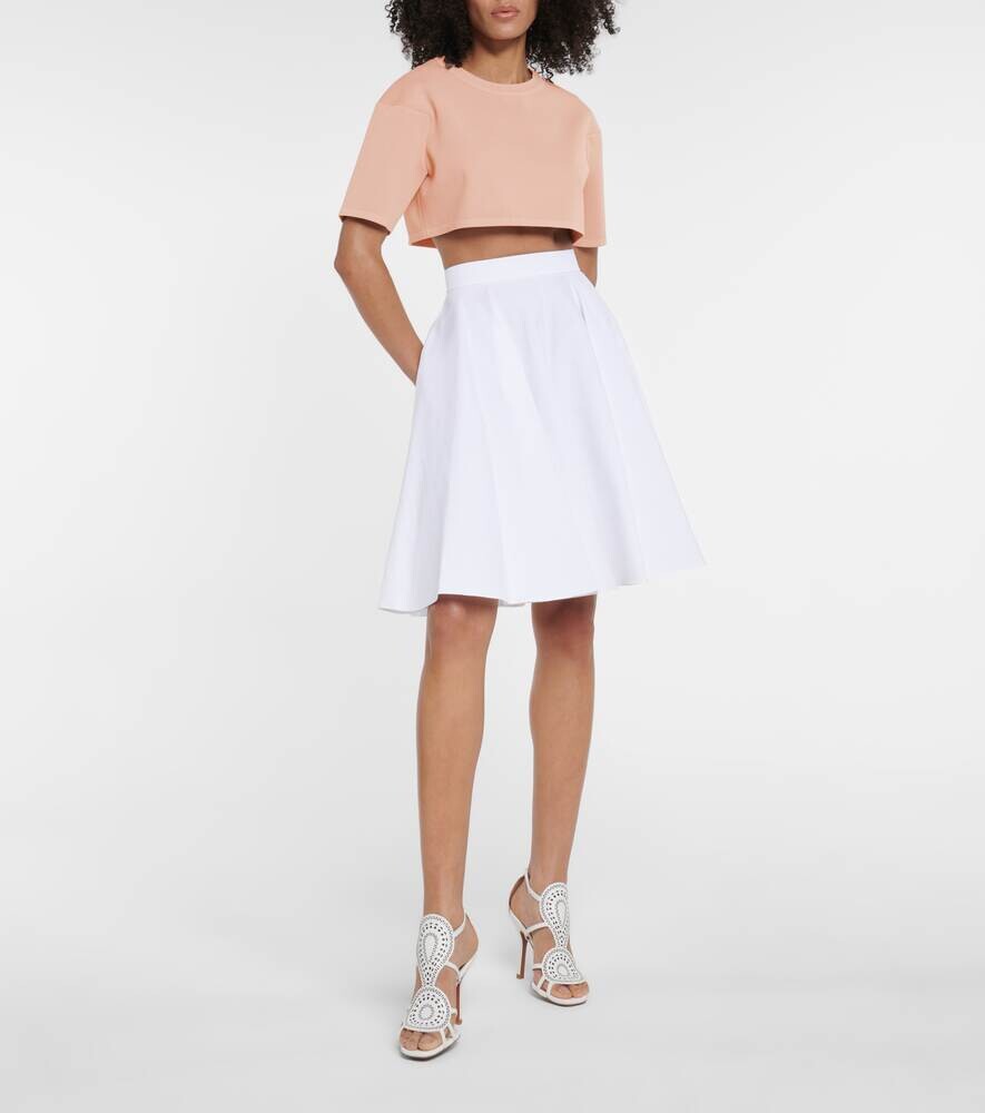 Укороченный топ из эластичного трикотажа ALAÏA, розовый — фото 2