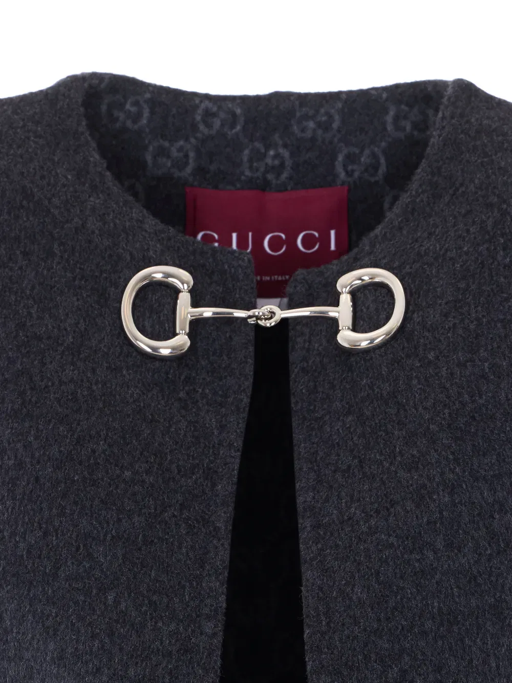 Накидка Gucci Конская уздечка, с боковыми карманами, серый — фото 4