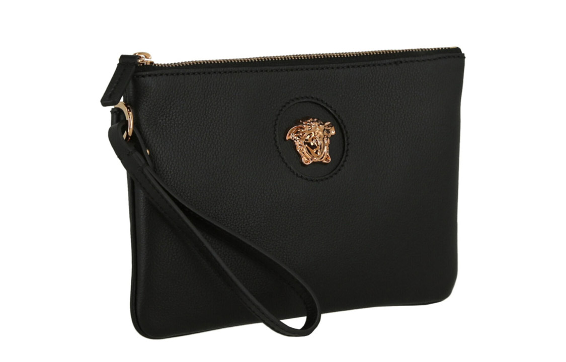 Кошелек-клатч из телячьей кожи La Medusa Regular женский черный VERSACE — фото 3