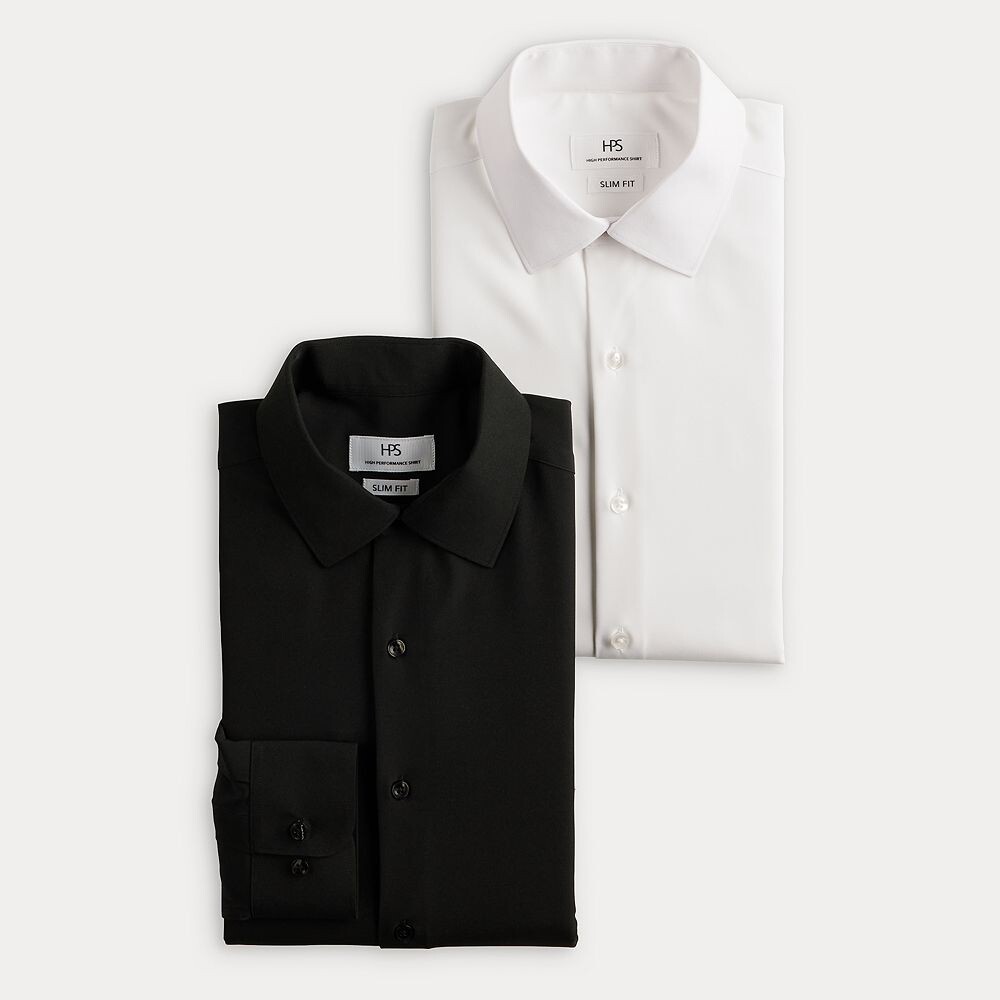

Комплект из двух мужских классических рубашек узкого кроя, цвет White And Black