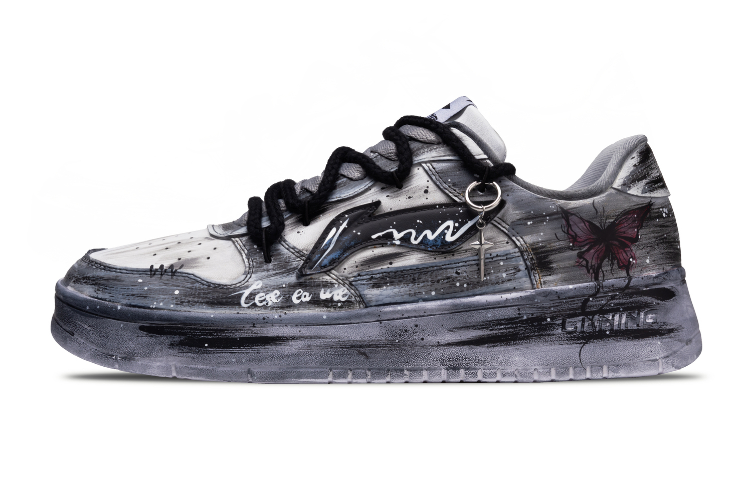 

Кроссовки для скейтбординга unisex pontoon boats coverage с амортизацией и устойчивостью к истиранию, низкие, LINING, черный