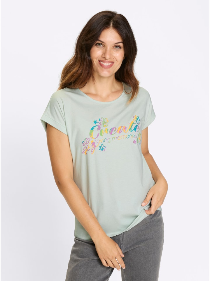 

Рубашка с короткими рукавами нежно-мятно-желтого цвета Sieh an!