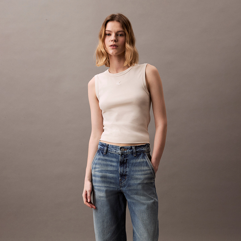 Топ Women's CKS Beige Apricot Calvin Klein, бежевый — фото 4