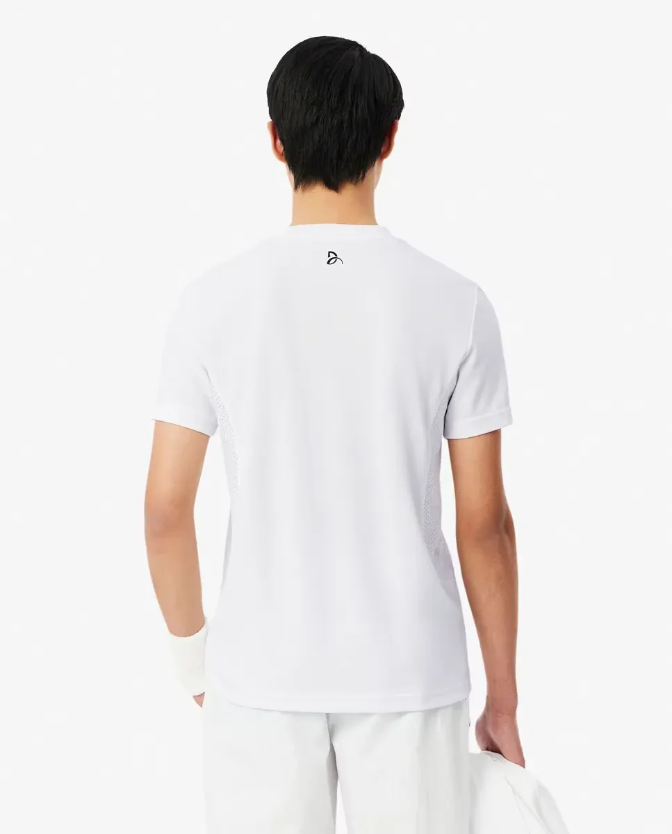 Lacoste Мужская футболка Tennis x Novak Djokovic белая с коротким рукавом — фото 2