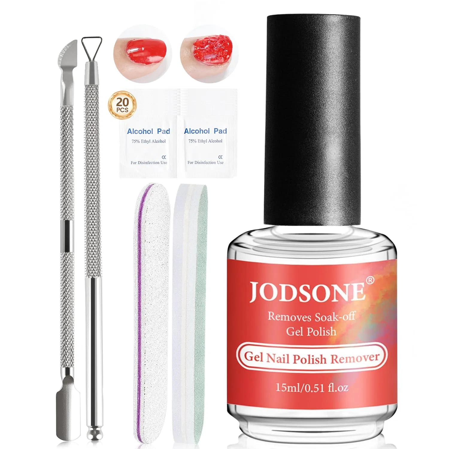 Набор для снятия гель-лака JODSONE 15 мл с салфетками Jodsone, Remover-Jjmp-15Ml