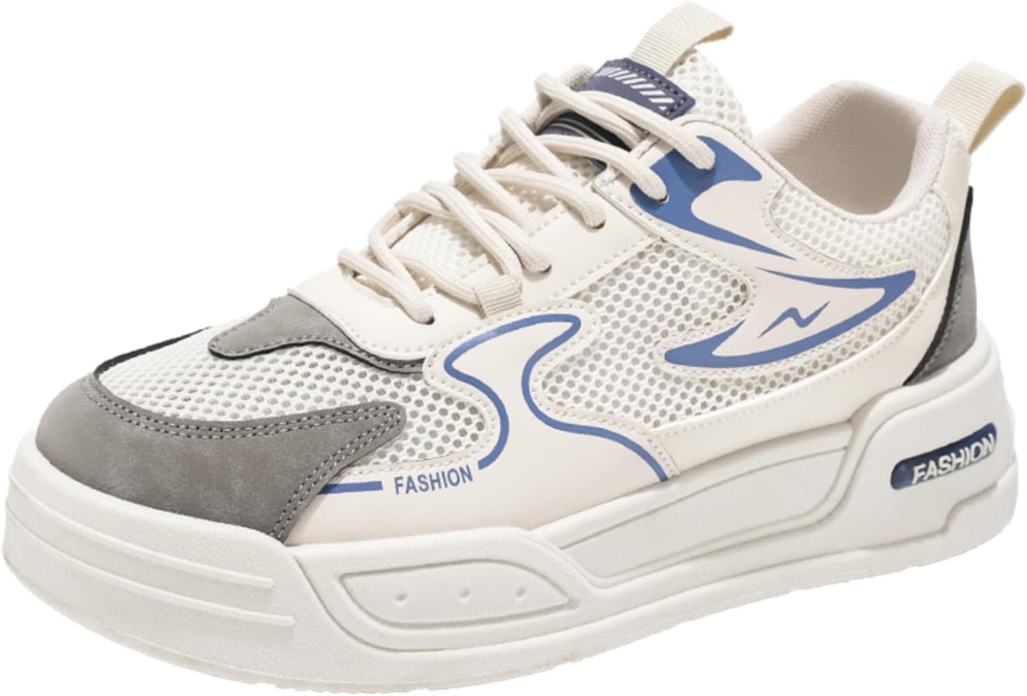 

Мужские кроссовки белого/красного/синего цвета с контрастными вставками, стильные повседневные шнуровки с дышащей сеткой Aokisx