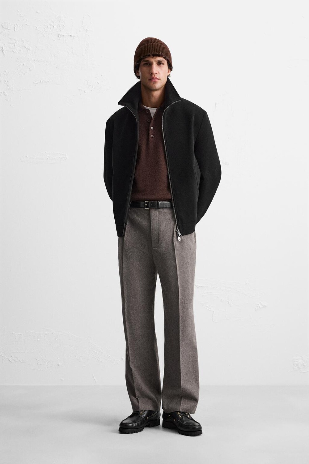 

Куртка из шерсти ZARA, черный
