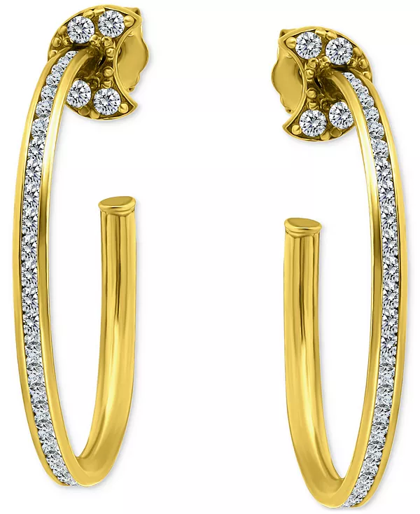 

Серьги-Кольца в форме полумесяца с кубическим цирконием, 2,5 см, эксклюзивно в Macy's Giani Bernini, gold