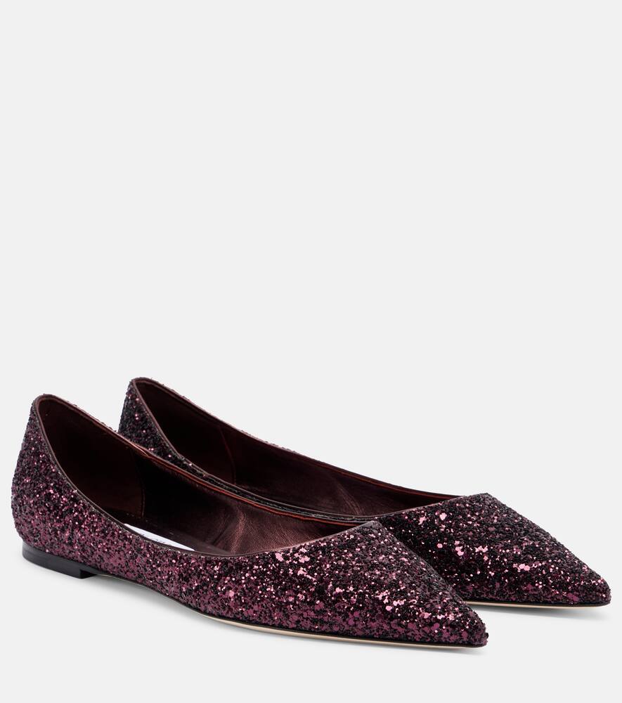 Балетки с блестками Jimmy Choo, Deep Merlot