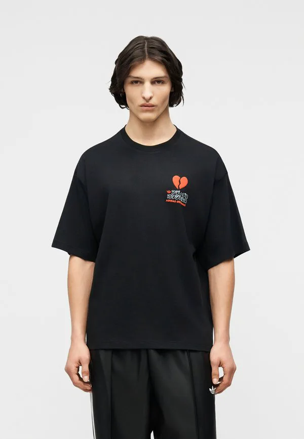 Футболка унисекс с принтом кошки ко дню святого валентина Adidas Originals, Black — фото 3
