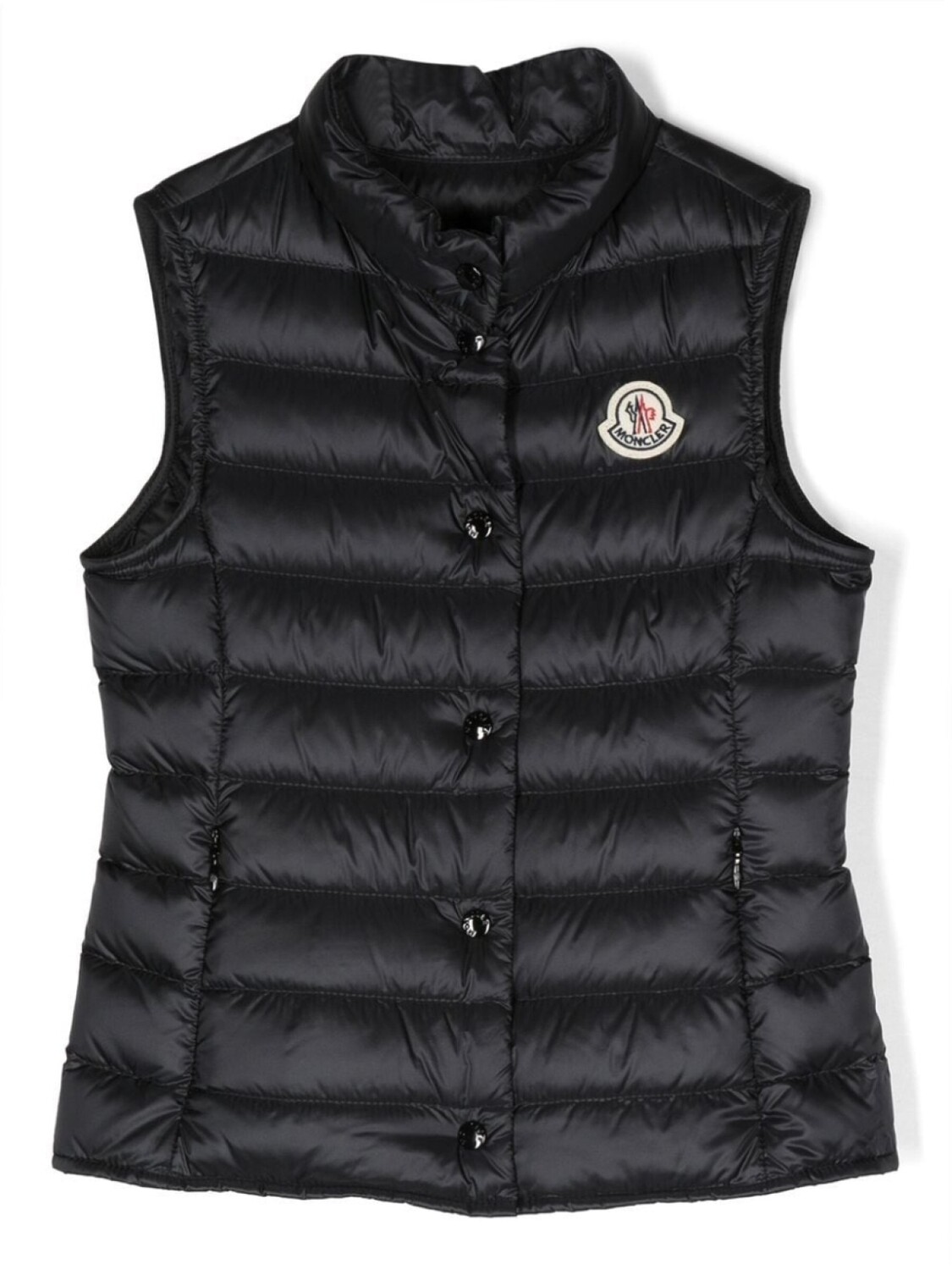 

Moncler Enfant дутый жилет с нашивкой-логотипом, черный