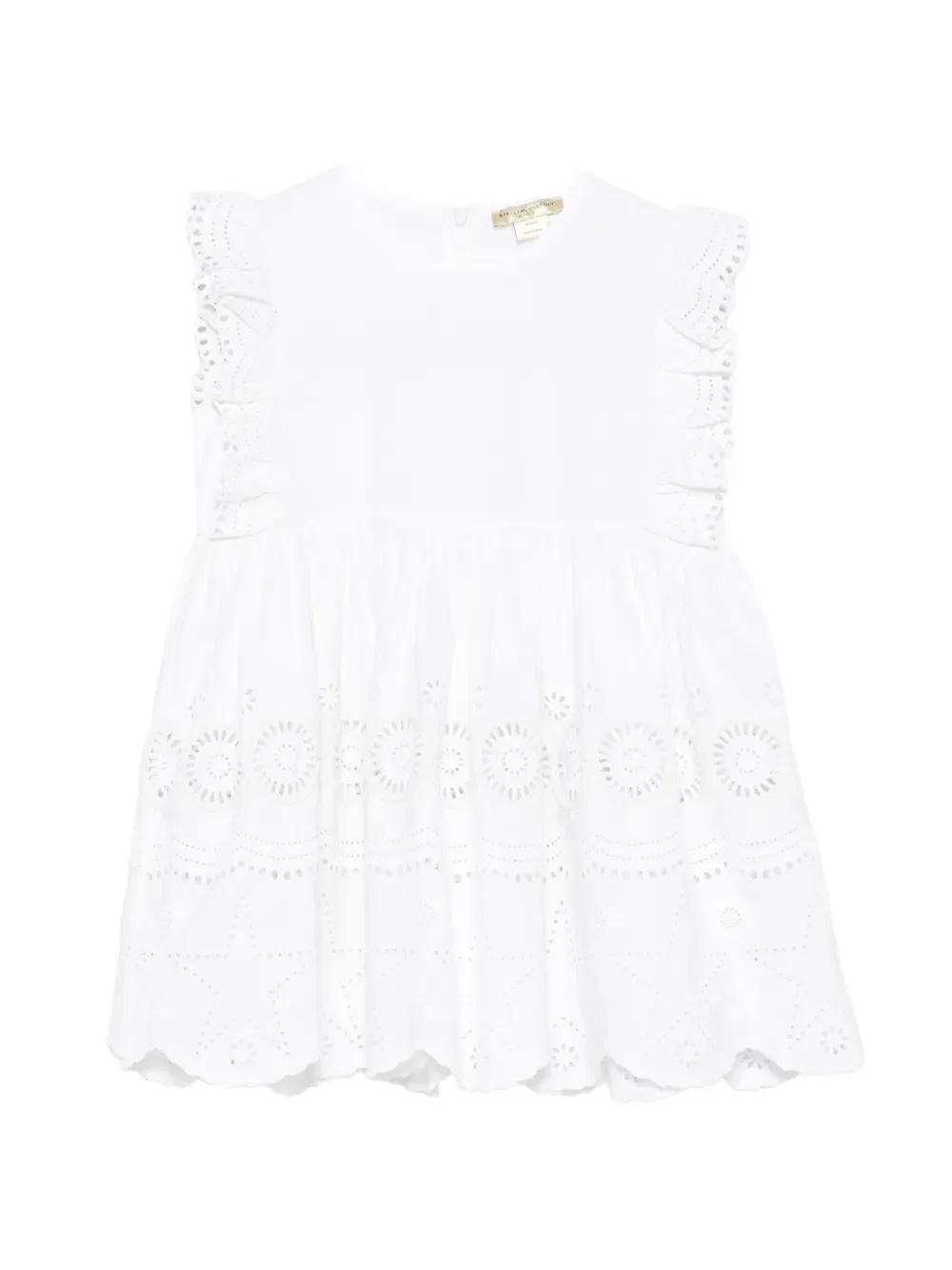Топ Broderie-anglaise с оборками на рукавах Stella Mccartney Kids, белый