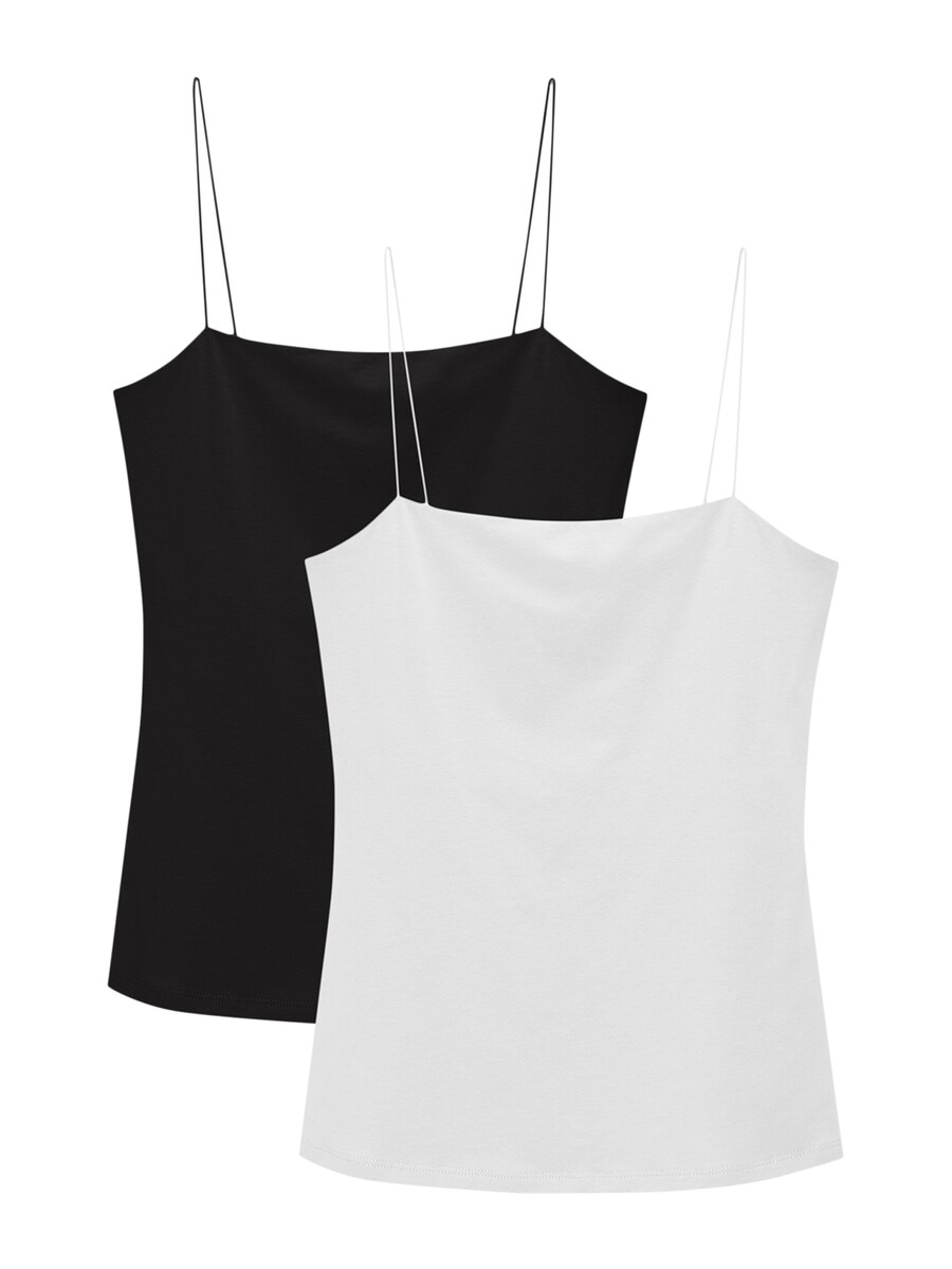 

Топ на тонких бретельках Pull&Bear Top, черный/белый