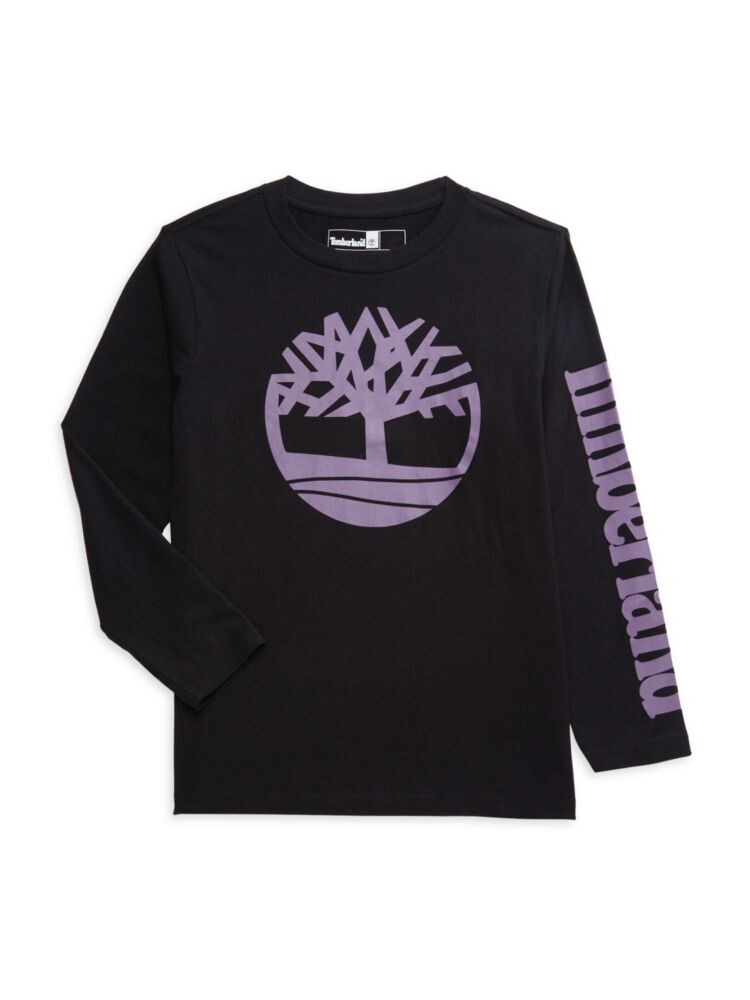

Футболка с логотипом для мальчиков Timberland, цвет Black Purple