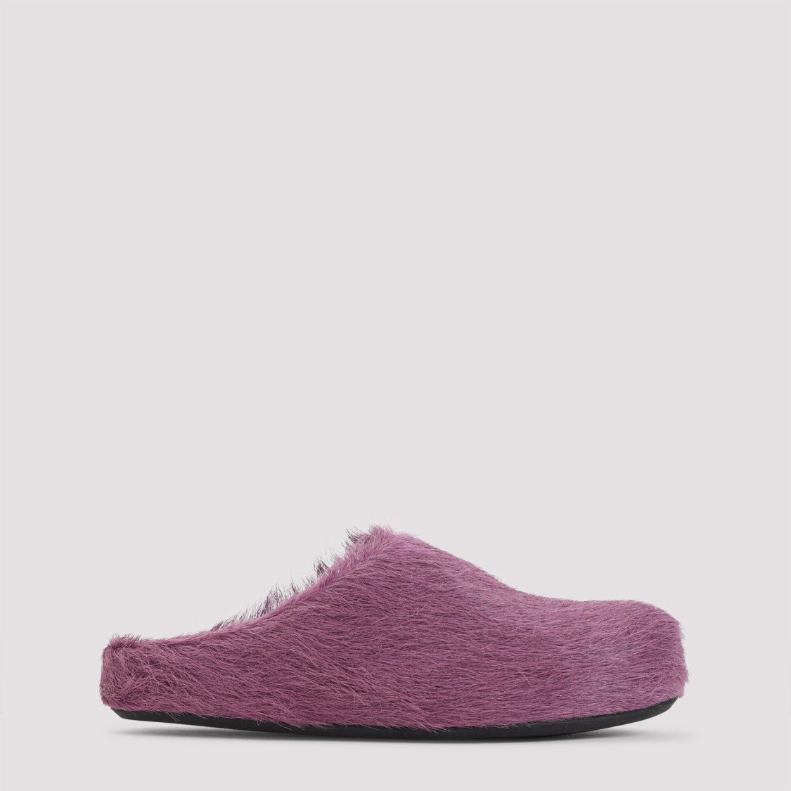 Туфли-мюли Fussbett Mules из фиолетовой замши с ворсом Marni — фото 2