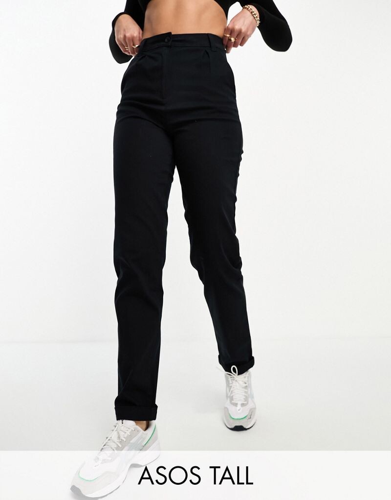 

ASOS DESIGN Tall – черные брюки чиносы