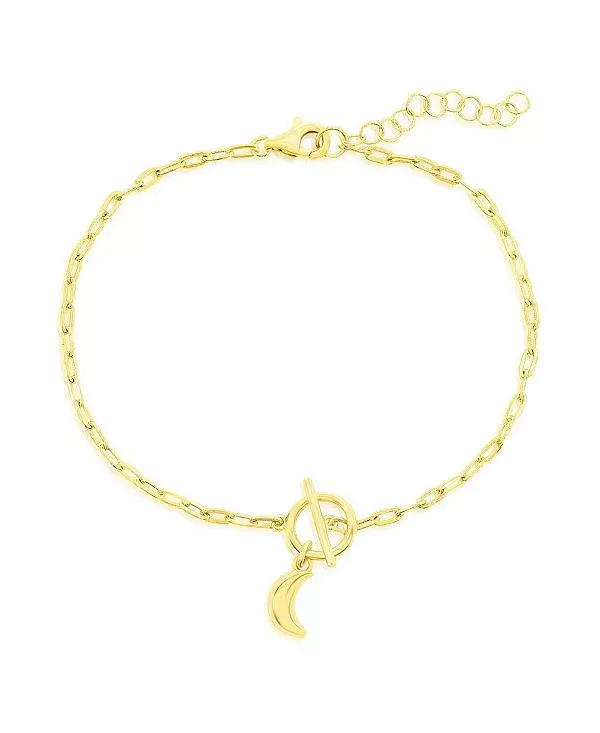 

Браслет-Скрепка с подвеской в виде полумесяца из стерлингового серебра Simona, gold