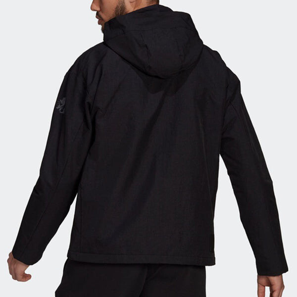 Куртка adidas Wj Jkt Warm Solid Color Casual Sports Hooded Jacket Black, черный — фото 4