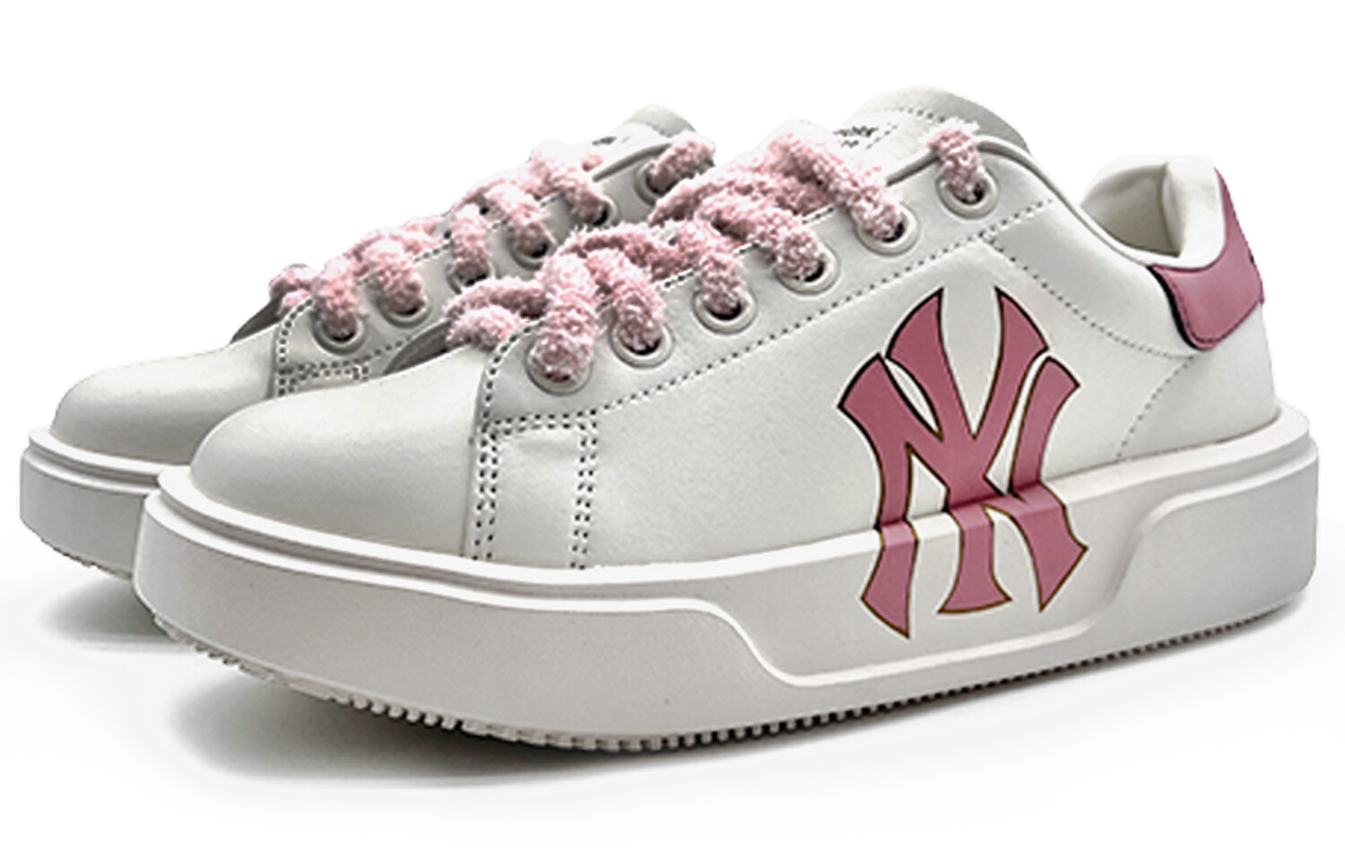 Кроссовки MLB Chunky Classic Skateboarding Shoes Unisex Low-top White/pink, белый — фото 4