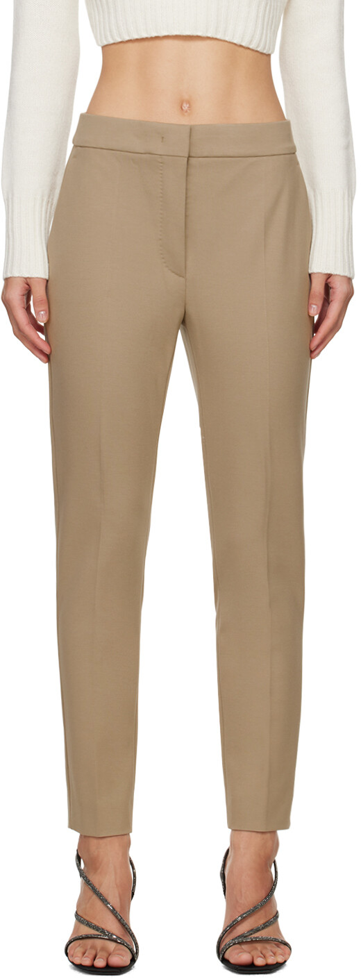 

Бежевые брюки пегно Max Mara, цвет Sand