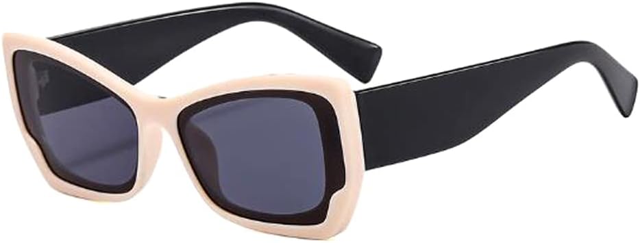 

Солнцезащитные очки «кошачий глаз» с толстыми дужками, солнцезащитные очки с оригинальным дизайном, двухцветные солнцезащитные очки для мужчин и женщин star shop, Rice Yellow Black Feet